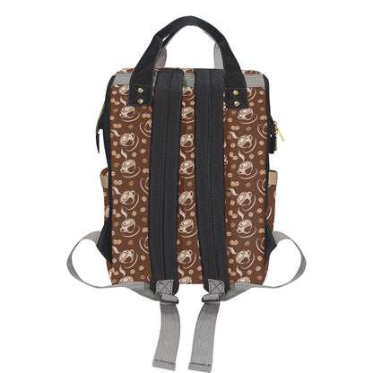 Coffee Pattern Print Design 03 Diaper Bag Backpack