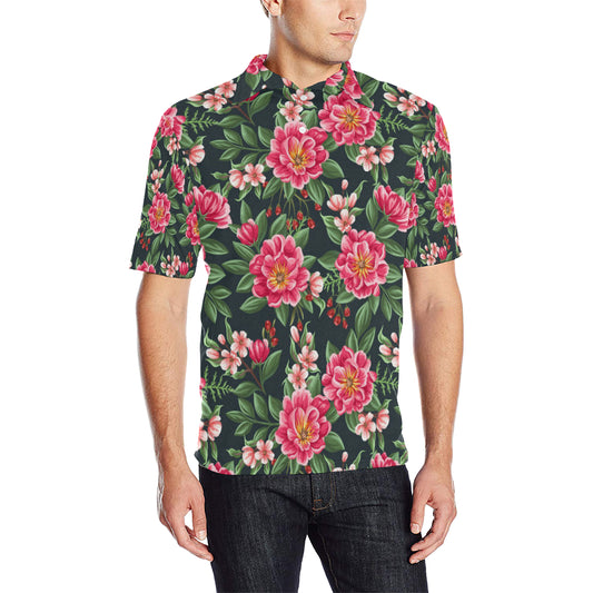 Summer Floral Pattern Print Design SF06 Men Polo Shirt