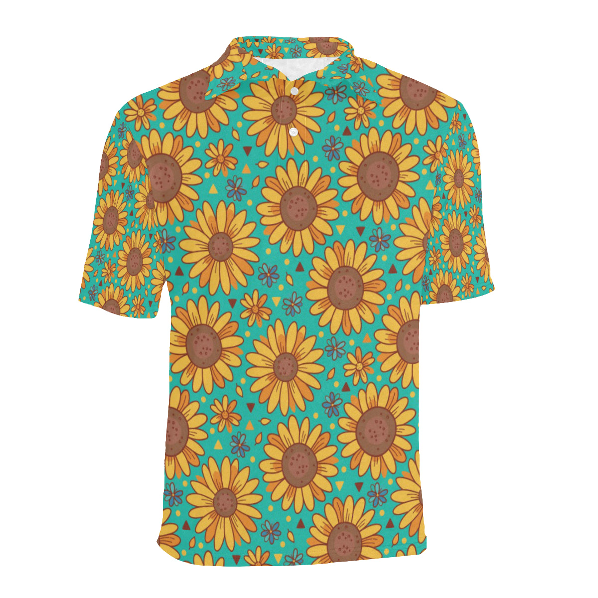 Sunflower Pattern Print Design SF013 Men Polo Shirt