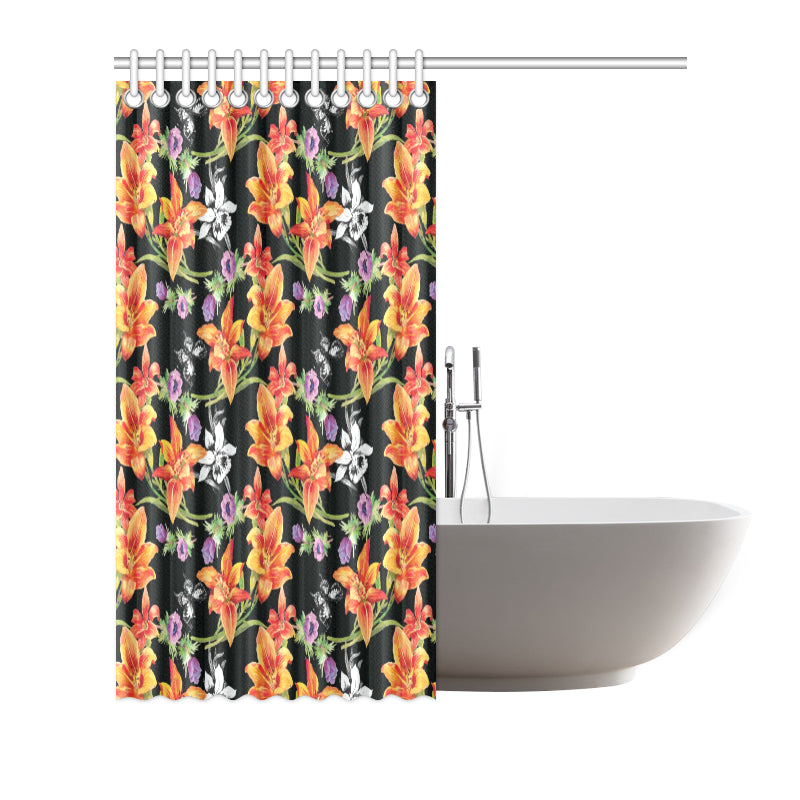 Tropical Flower Pattern Print Design TF02 Shower Curtain