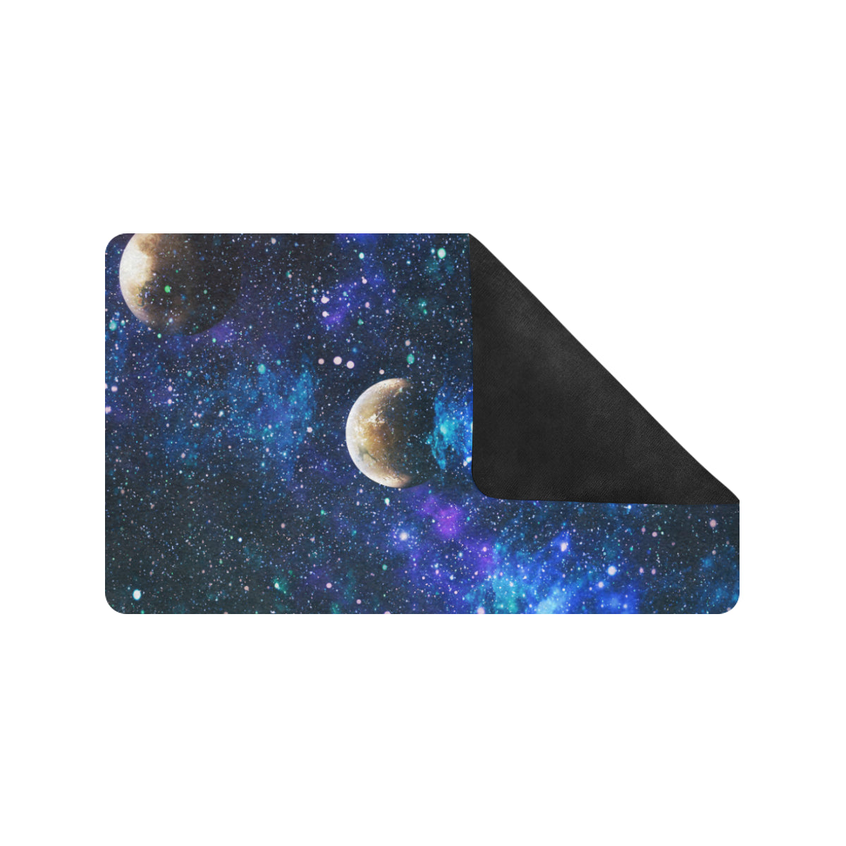 Galaxy Stardust Planet Space Print Rubber Doormat