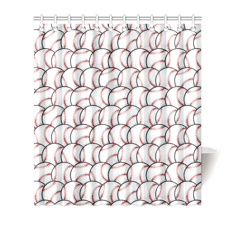 Baseball Pattern Shower Curtain