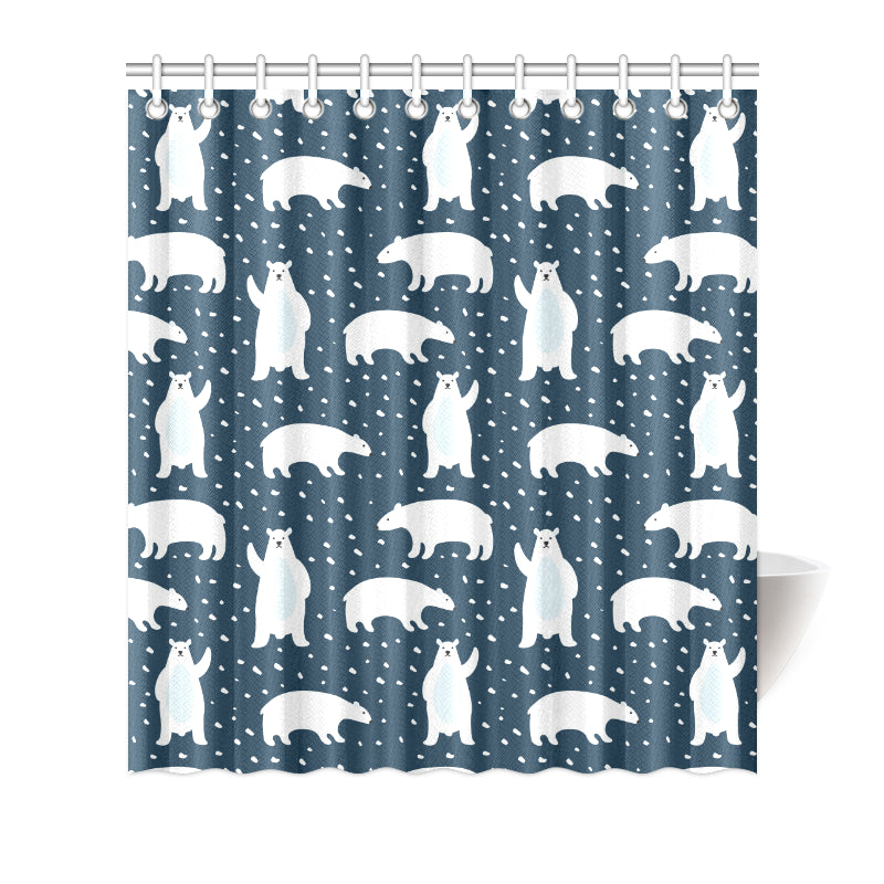 Polar Bear Pattern Print Design A02 Shower Curtain