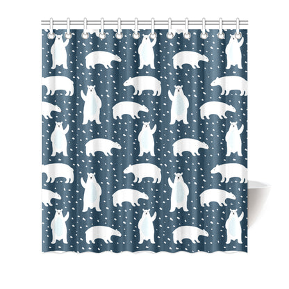 Polar Bear Pattern Print Design A02 Shower Curtain