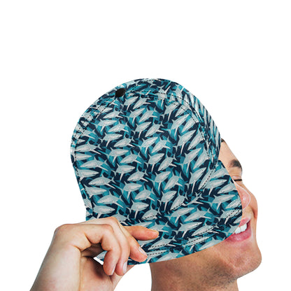 Shark Design Print Snapback Cap