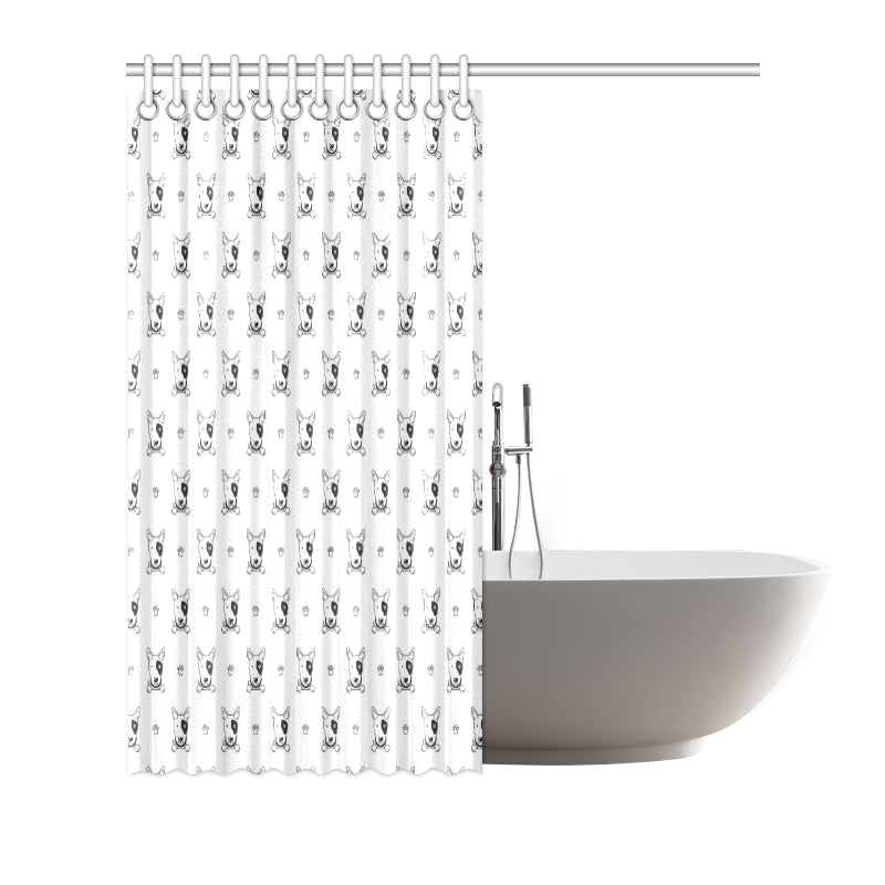 Bull Terriers Pattern Print Design 06 Shower Curtain