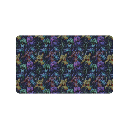Dragonfly With Floral Print Pattern Rubber Doormat