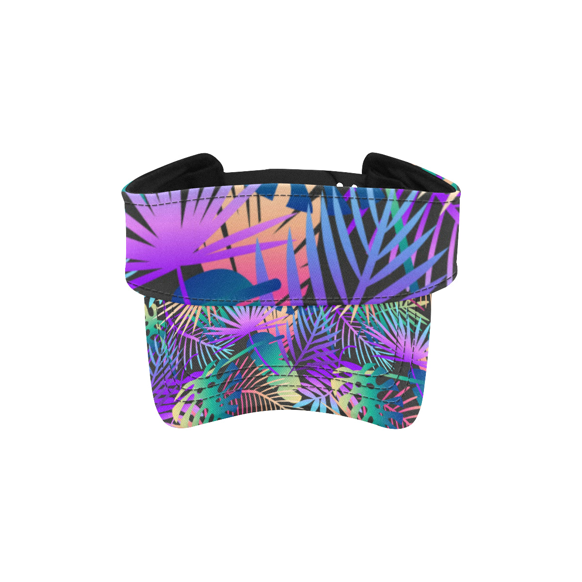 Neon Flower Tropical Palm Leaves Unisex Sun Visor