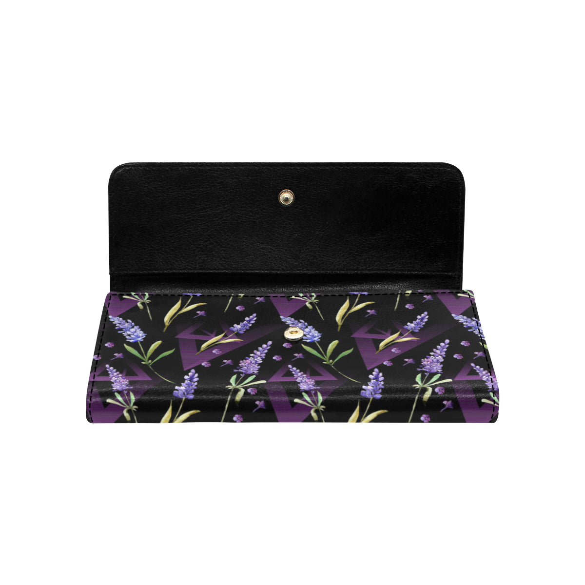 Lavender Pattern Print Design LV07 Women's Trifold Wallet