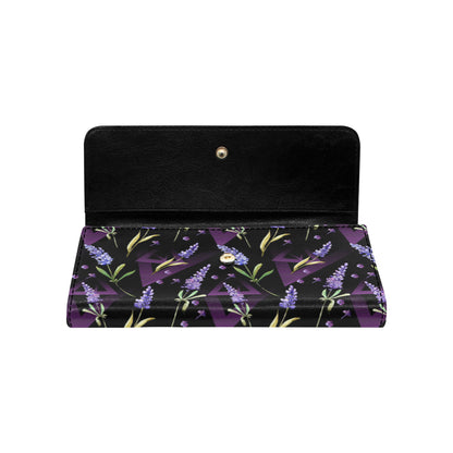 Lavender Pattern Print Design LV07 Women's Trifold Wallet