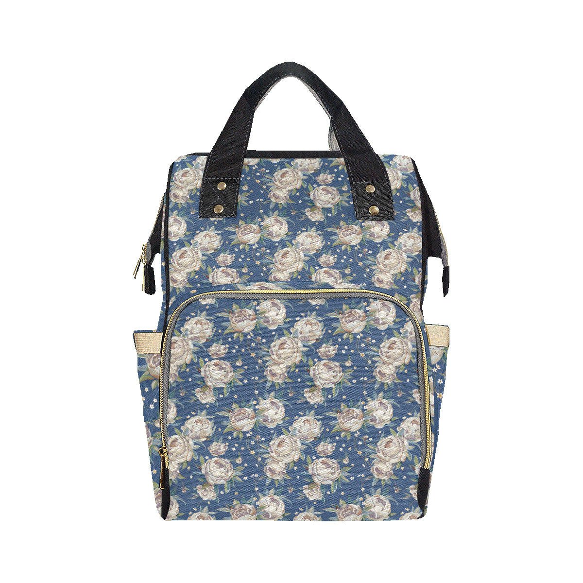Peony Pattern Print Design A03 Diaper Bag Backpack