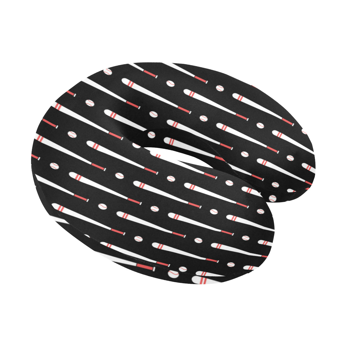 Baseball Pattern Print Design 03 U-Shaped Travel Neck Pillow