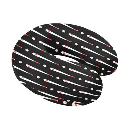 Baseball Pattern Print Design 03 U-Shaped Travel Neck Pillow