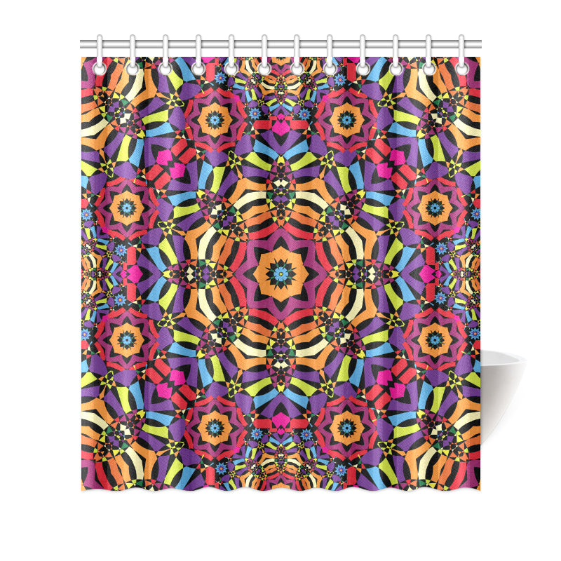 Kaleidoscope Pattern Print Design 01 Shower Curtain