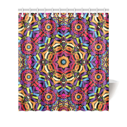 Kaleidoscope Pattern Print Design 01 Shower Curtain
