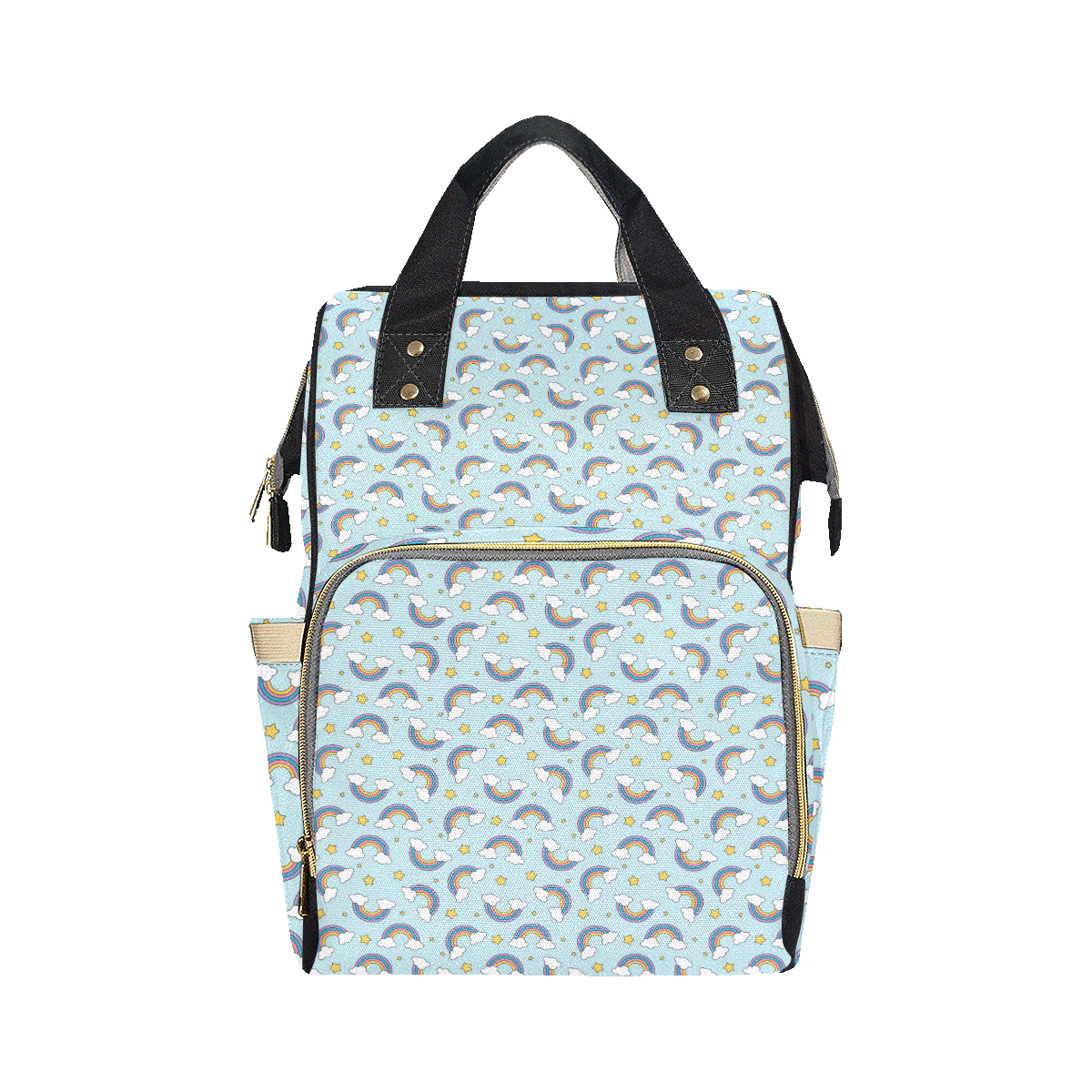 Rainbow Cloud Print Pattern Diaper Bag Backpack