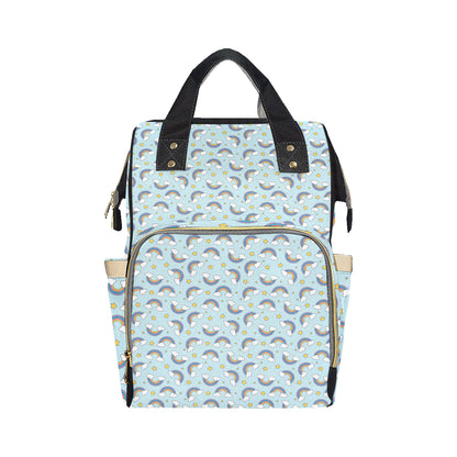 Rainbow Cloud Print Pattern Diaper Bag Backpack