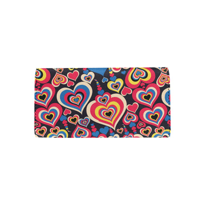 Heart Pattern Print Design HE08 Women's Trifold Wallet
