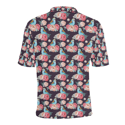 Bluebird Pattern Print Design 02 Men Polo Shirt