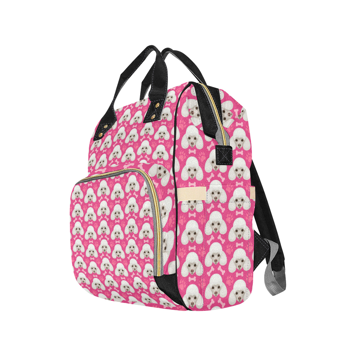 Poodle Pattern Print Design A04 Diaper Bag Backpack
