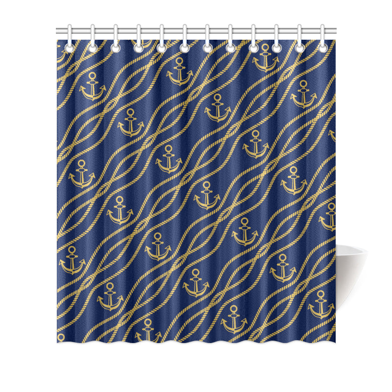Nautical Anchor Rope  Pattern Shower Curtain