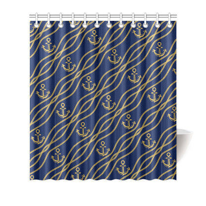 Nautical Anchor Rope  Pattern Shower Curtain