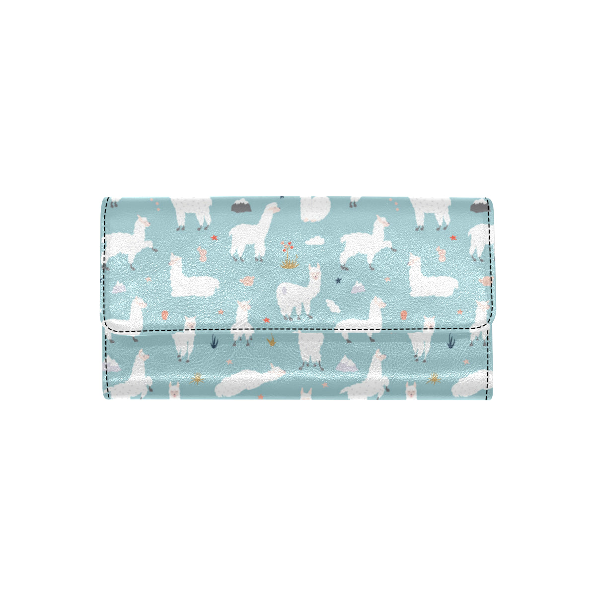Alpaca Pattern Print Design 02 Women's Trifold Wallet