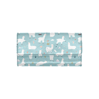 Alpaca Pattern Print Design 02 Women's Trifold Wallet