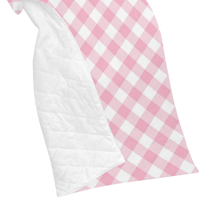 Gingham Pink Pattern Print Design 02 Premium Quilt