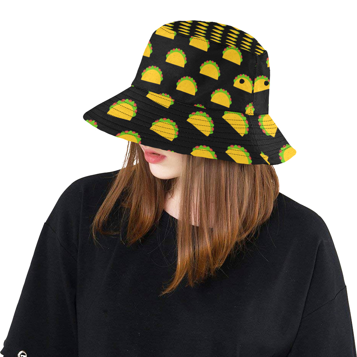 Taco Pattern Print Design TC06 Unisex Bucket Hat