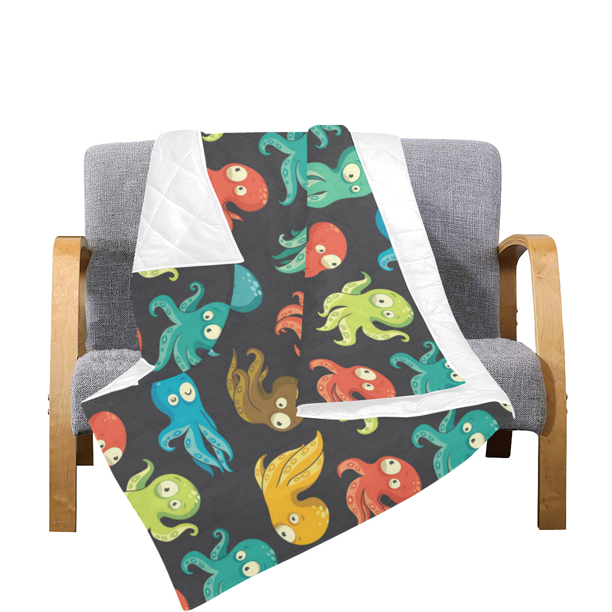 Octopus Pattern Print Design A01 Premium Quilt