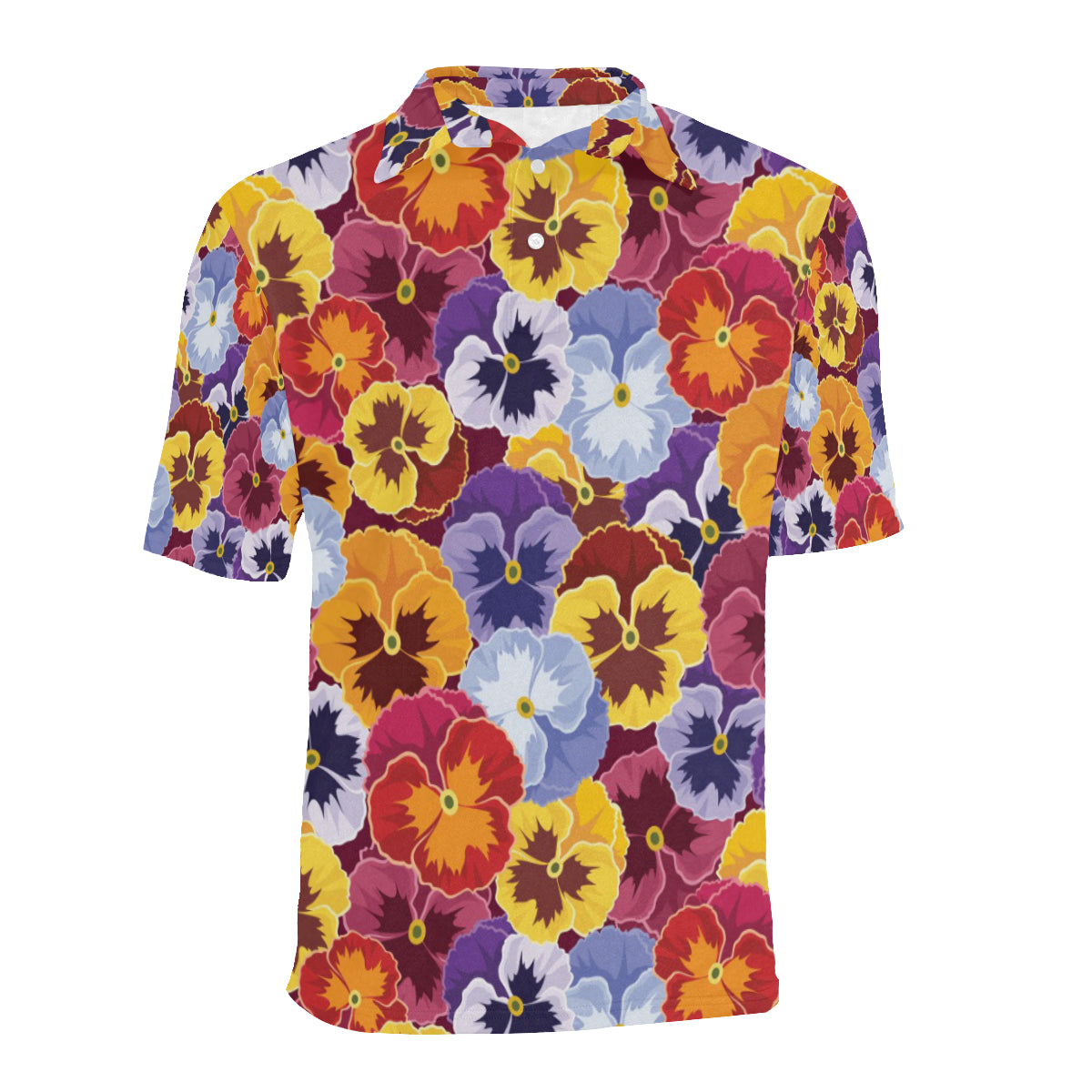Pansy Pattern Print Design PS01 Men Polo Shirt
