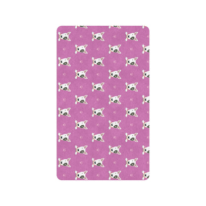 Bull Terrier Happy Print Pattern Rubber Doormat