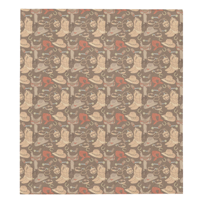 Cowboy Pattern Print Design 02 Premium Quilt