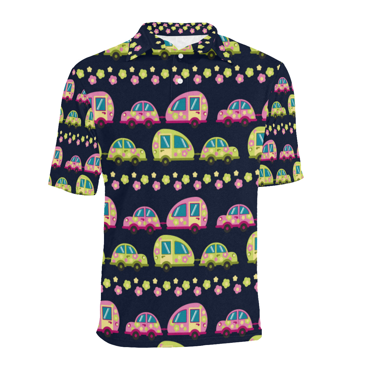 Camper Cute Camping Design No 3 Print Men Polo Shirt