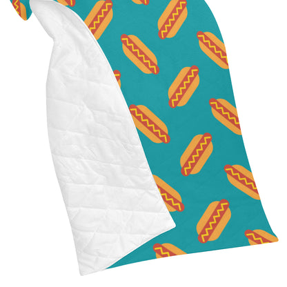 Hot Dog Pattern Print Design 03 Premium Quilt