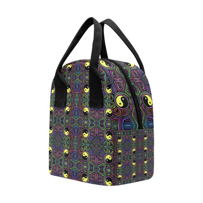 Yin Yang Neon Color Design Print Insulated Lunch Bag