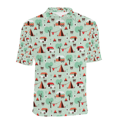 Camper Tent Pattern Print Design 01 Men Polo Shirt