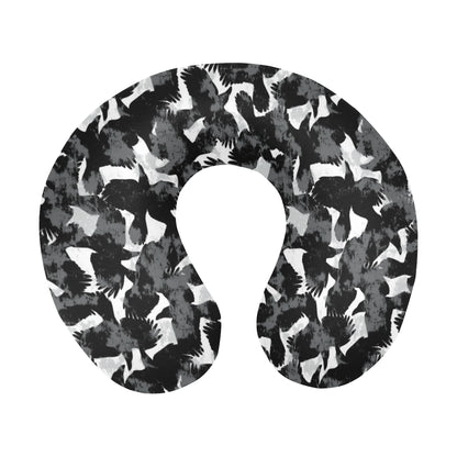 Crow Pattern Print Design 01 U-Shaped Travel Neck Pillow