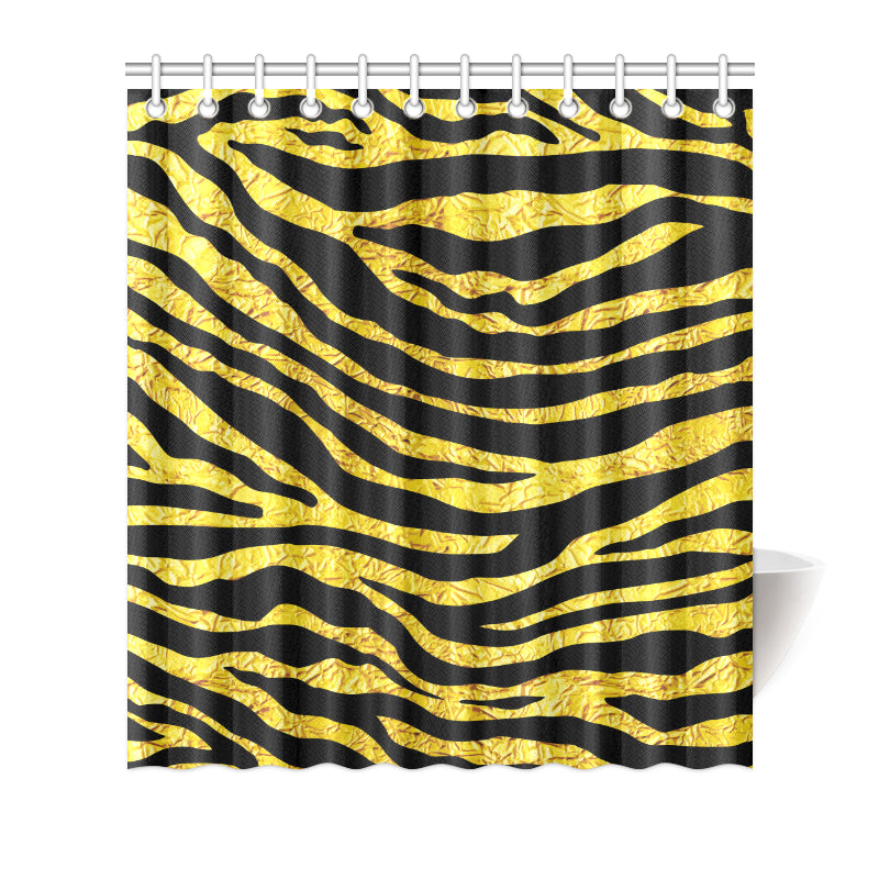 zebra Gold Shower Curtain
