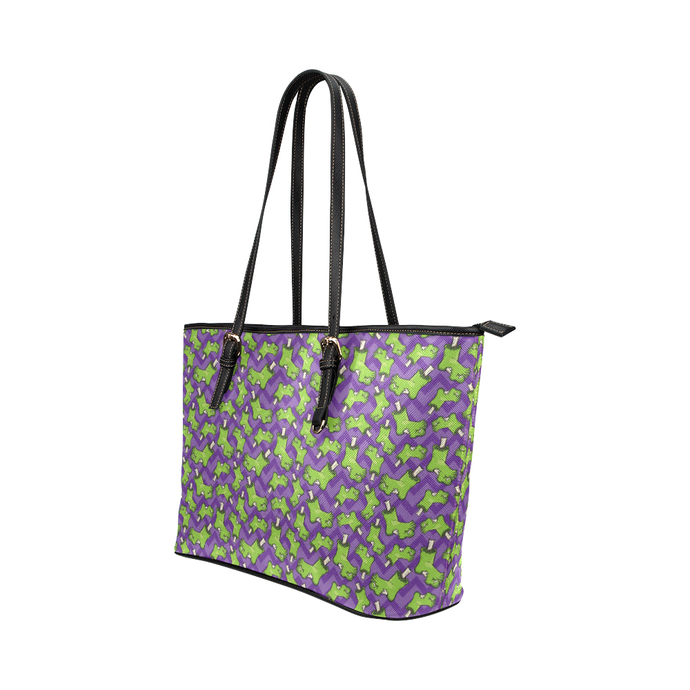 Zombie Foot Design Pattern Print Leather Tote Bag