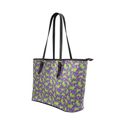 Zombie Foot Design Pattern Print Leather Tote Bag