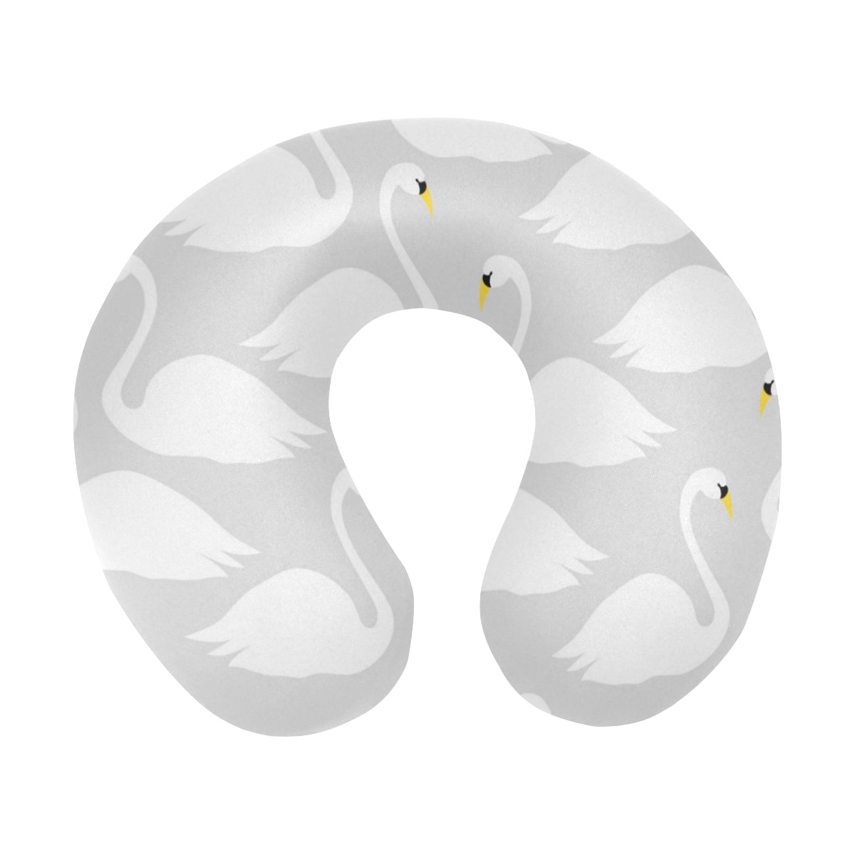 Swan Pattern Print Design 02 U-Shaped Travel Neck Pillow