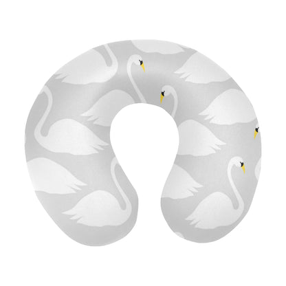 Swan Pattern Print Design 02 U-Shaped Travel Neck Pillow