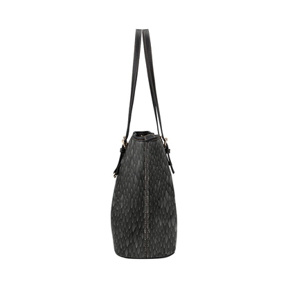 Snake Skin Black Print Leather Tote Bag