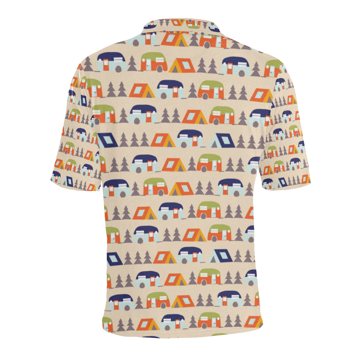Camper Tent Pattern Print Design 03 Men Polo Shirt