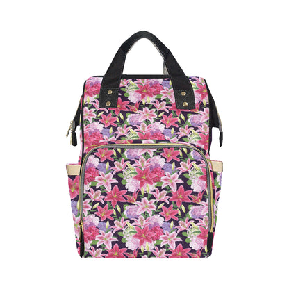 Lily Pattern Print Design LY017 Diaper Bag Backpack