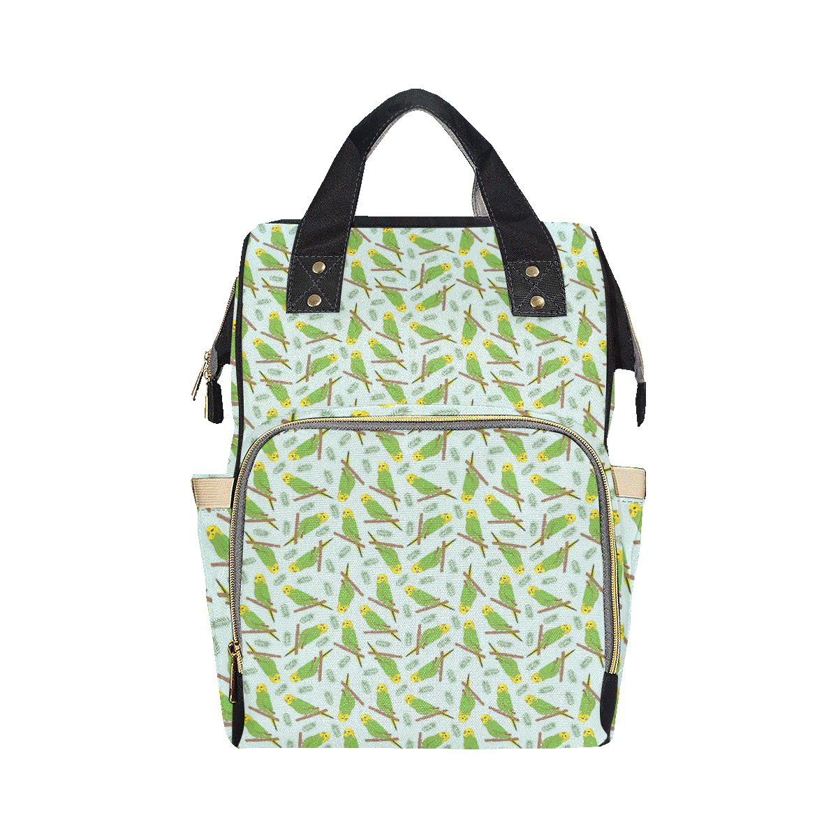 Budgerigar Pattern Print Design 04 Diaper Bag Backpack