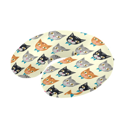 Cat Pattern Print Design 05 U-Shaped Travel Neck Pillow