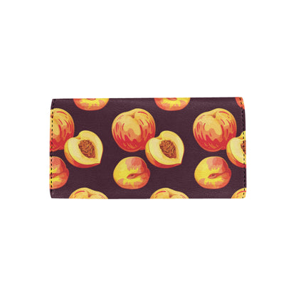 Peach Pattern Print Design A04 Women's Trifold Wallet